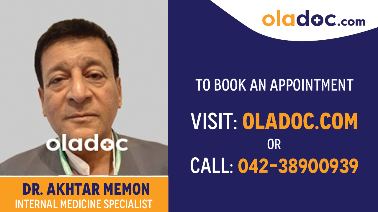 Book appointment with Dr. Akhtar Memon-best Internal Medicine Specialist Karachi